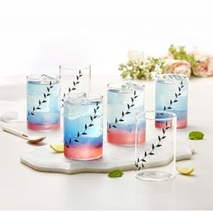 Borosil Vision Black Krip Glass Set Of 6 295 ml