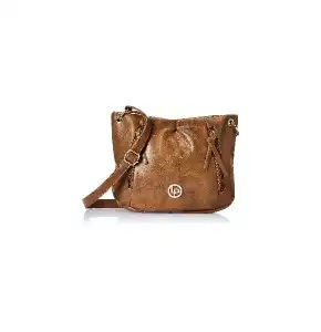 Lino Perros Women's Artificial Leather Sling bag (Brown)