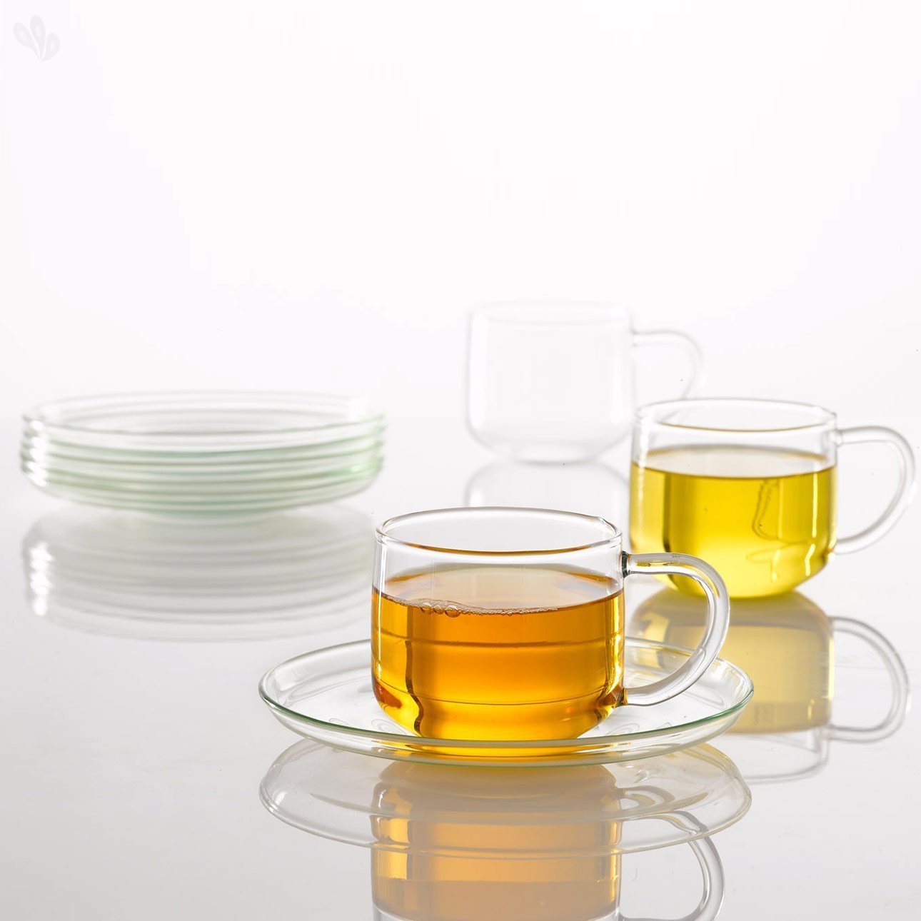 Borosil Piccolo Cup & Saucer Set (Borosilicate, Transparent, 150ml) - Set of 6