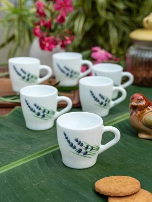 LAOPALA Pack of 6 Opalware Opalware Tea Cups/ Coffee Mugs  (White)