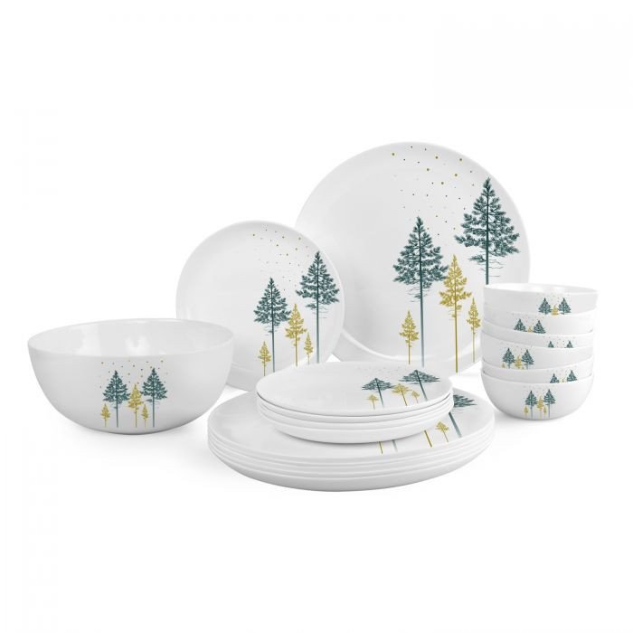 Cello Royale Pine Dinner Set Opal Dinnerware Royale Collection 45 Pcs