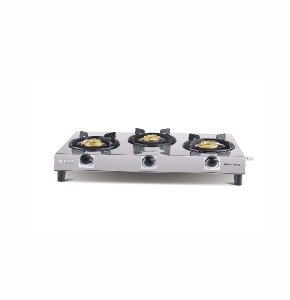 Usha Maxus GS 3001 3 Burner Gas Stove (Stainless Steelt,Black,Manual)
