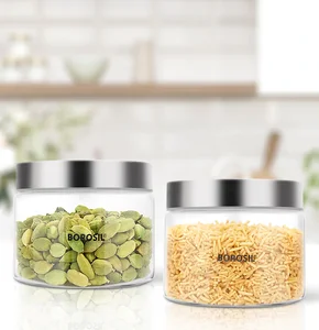 Endura Airtight Glass Jar Set of 2, 350 ml,Screw Top Lid, Oven Safe, Freezer Safe