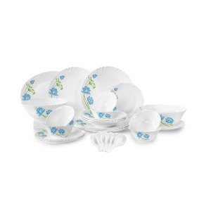 Cello Pack of 27 Opalware Imperial Neelkamal Opalware Dinner Set, 27 Pieces Dinner Set (Microwave Safe)