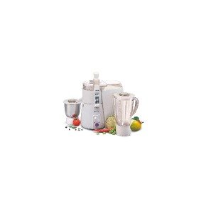Sujata Powermatic Plus, Juicer Mixer Grinder with Chutney Jar, 900 Watts, 3 Jars (White)
