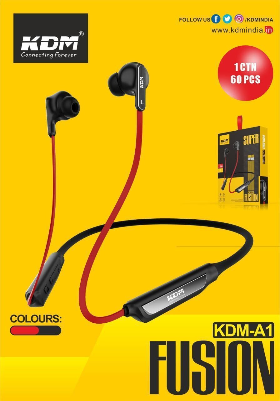 KDM A2 Wireless Stereo Headphone Bluetooth Without Mic Headset (Black, in The Ear) Splash and 