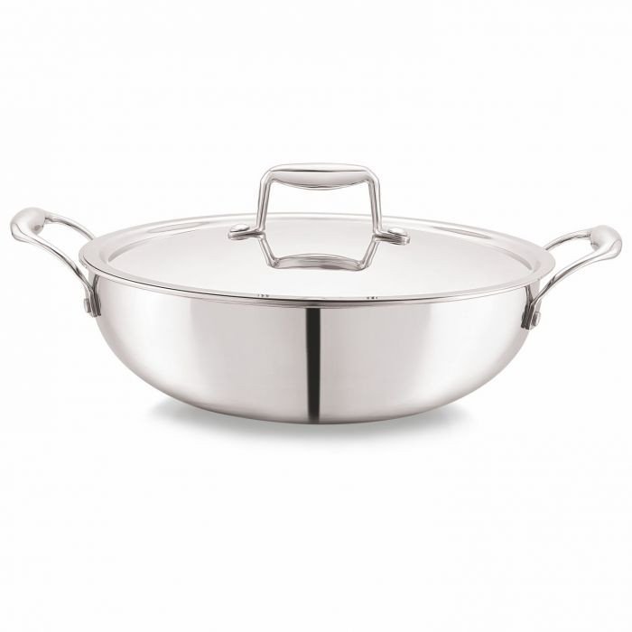 Cello Triply Wok With Stainless Steel Lid