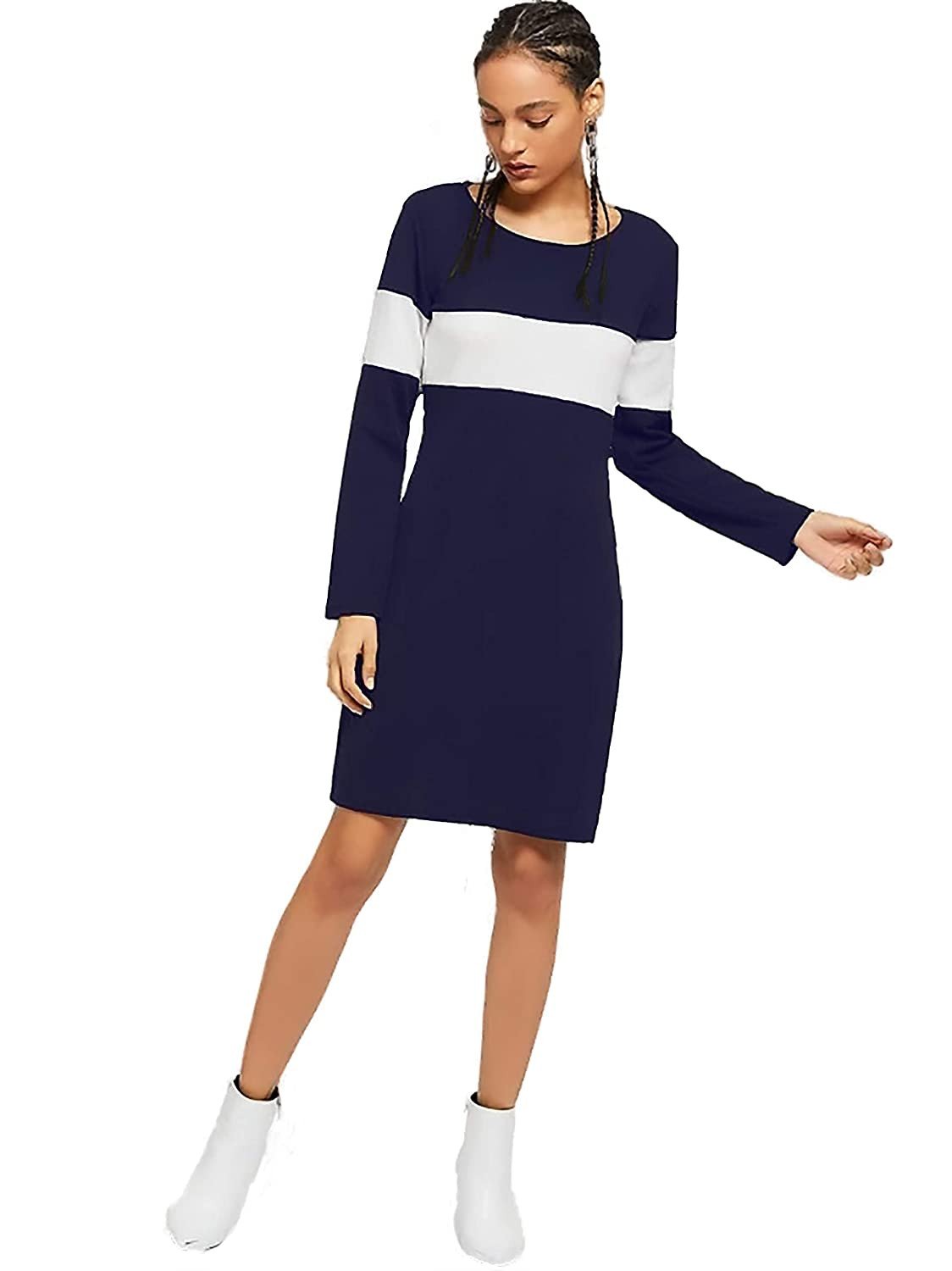 C&S Lifestyle Womens Knee Length Dress(Blue)