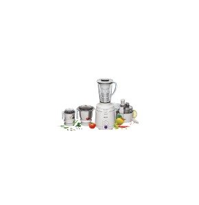 Sujata Multimix, Mixer Grinder with Juicer & Coconut Milk Extractor Attachment, 900 Watts, 3 Jars, (White)