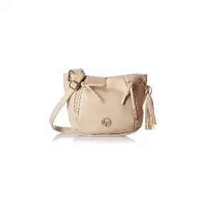 Lino Perros Women's Artificial Leather Sling bag (Beige)