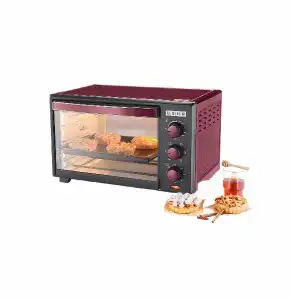 Usha 3629R 29L Oven Toaster Grill with Rotisserie and Convection, 1600 W, 6 mode Heating Function(Wine & Matte Black)