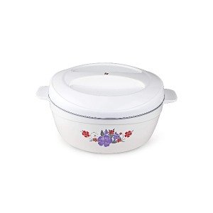Cello Roti Plus Plastic Casserole with Lid, 2.5 Liters, White/Grey