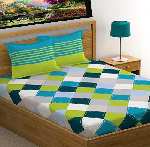 Jaipuri Prints Cotton Bed sheet For Double Bed With Two Pillow Cover Size 85 x 95 Inch