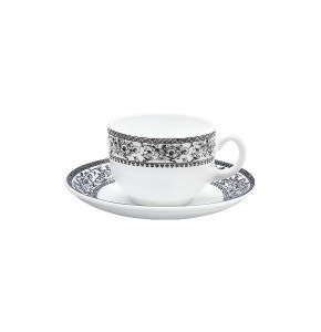 LaOpala Glass Cup Saucer Set of 12 Pcs Persian Grey