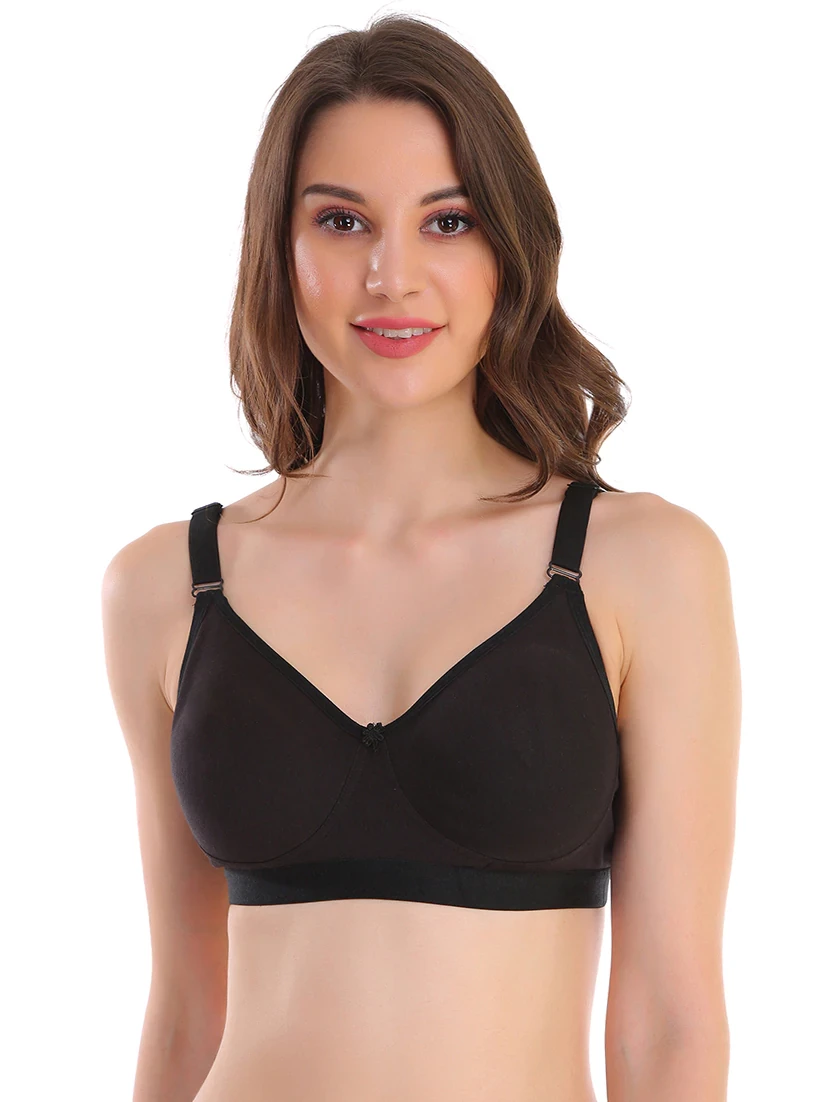 Bow Patch Regular Bra Black