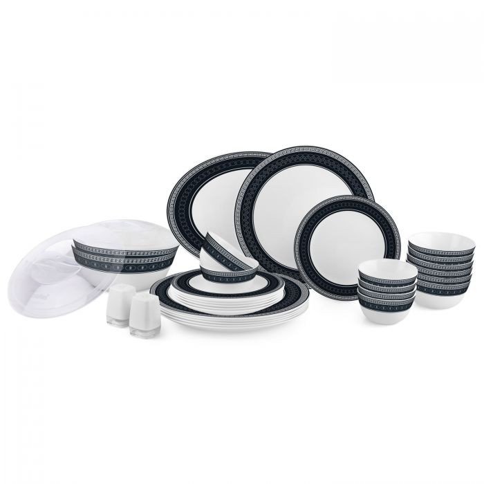 Cello Zarah Opalware Black Diamond Dinner Set 35 Piece