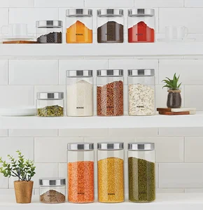 Endura Airtight Glass Jar Set of 12,Screw Top Lid, Oven Safe, Freezer Safe