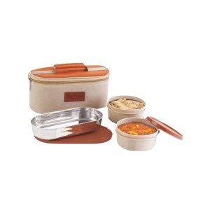 Stellar  Soft Insulated Lunch Box 3 Container Brown