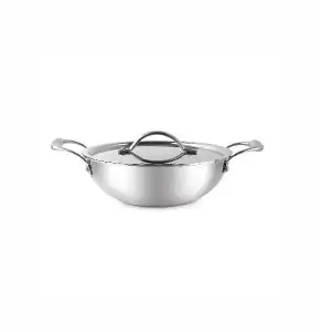 Cello Tri-Ply Stainless Steel Kadhai with Lid