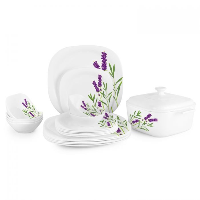 Cello Opalware Vouge Collection Lavender Joy Dinner Set 29 Piece