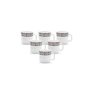 La Opala Diva Sovrana Collection Opal Glass Coffee Mug Set 6 pcs in Moroccan Gold