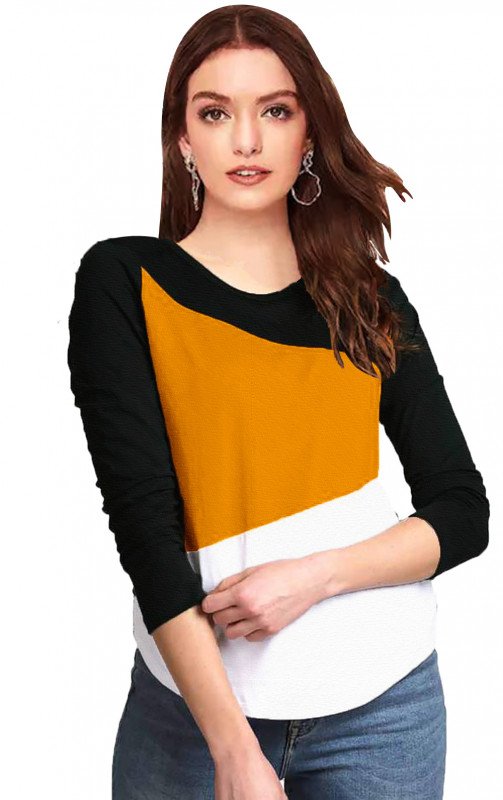 Full Sleeve Color Block Women Sweatshirt
