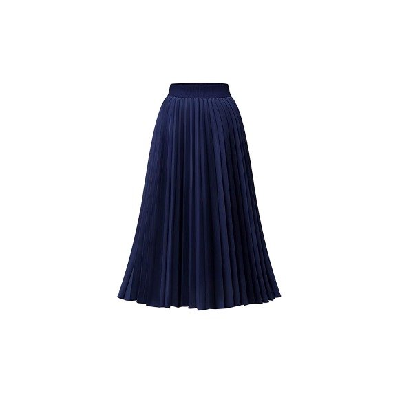 C&S Lifestyle Long Pleated Satin Midi Skirt with A-line Silhouette and Lining for Women