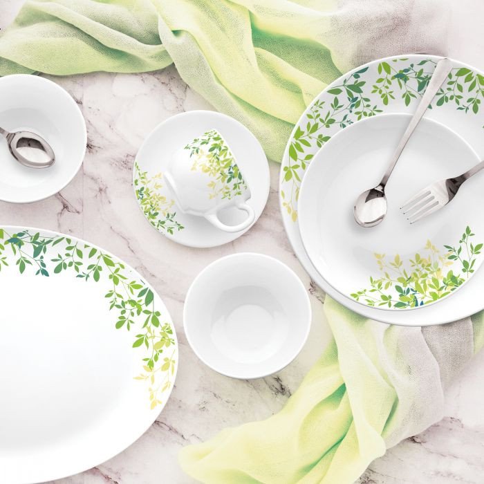 Cello Green Orchard Dinner Set Opal Dinnerware Royale Collection 33 Pcs
