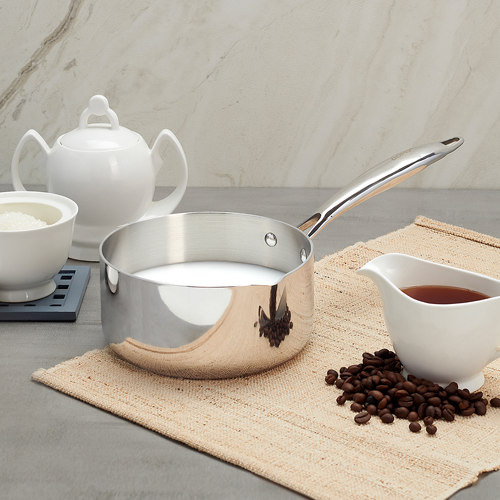 VINOD Doniv Titanium Triply Stainless Steel Milk Pan 18 cms, Capacity 2.20 Liter