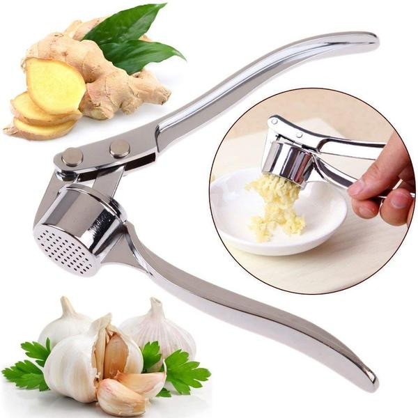 Stainless Steel Garlic Press Crusher, Crusher, Squeezer, Masher, and Lemon Juicer