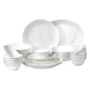Cello Pack of 27 Opalware Imperial Winter Frost Opalware Dinner Set-White