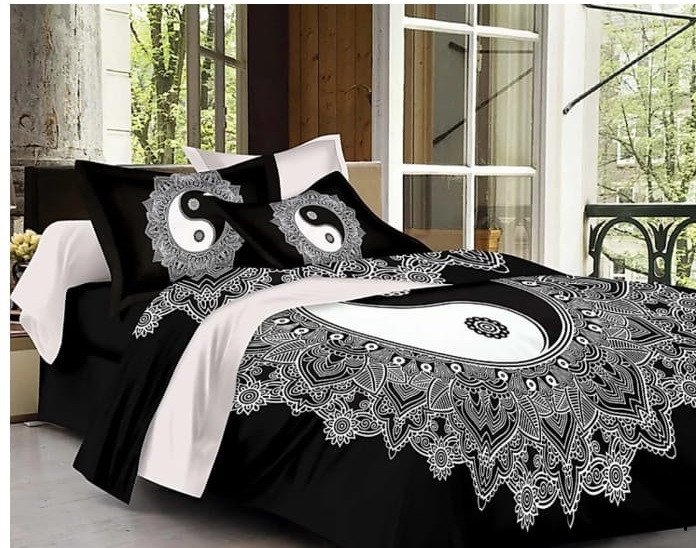 Sanganeri Mart Jaipuri Prints Cotton Bed sheet For Double Bed With Two Pillow Cover Size 85 x 95 Inch