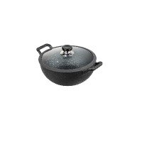 Vinod Legacy Pre-Seasoned Cast Iron Kadai, 22 cm, Induction Friendly,Black, 1 Piece