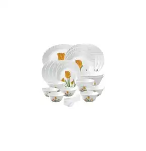 Laopala Pack of 33 Opalware Present Diva Classique Tulip Passion  Dinner Set (Microwave Safe)