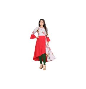Lifestyle Fashionable Red And White Kurties