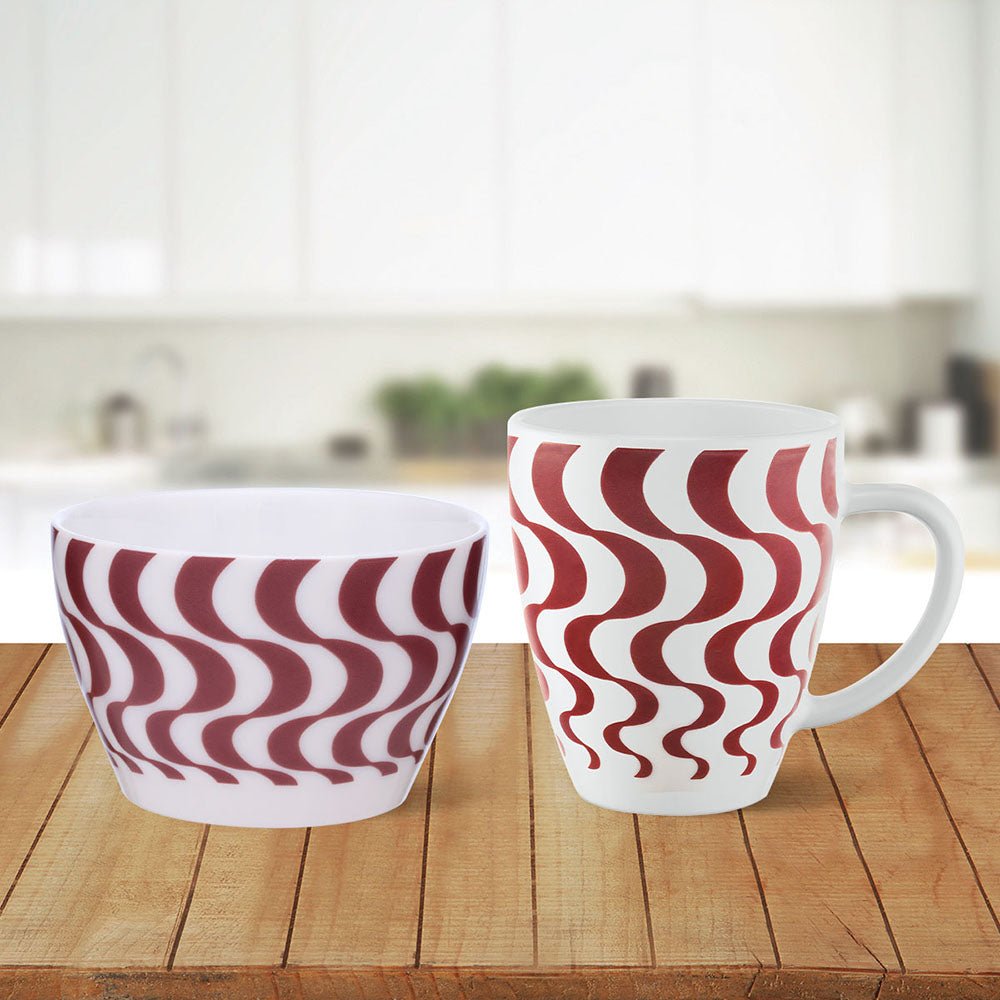 Larah By Borosil Waves Brown Breakfast Set