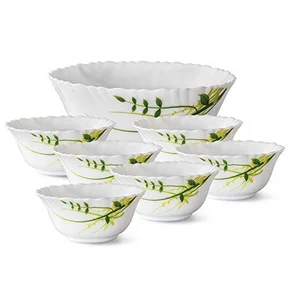 Larah By Borosil Green Herbs Pudding Set 7 Piece