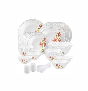 La opala Pack Of 35 Opalware Coral Charm Dinner Set