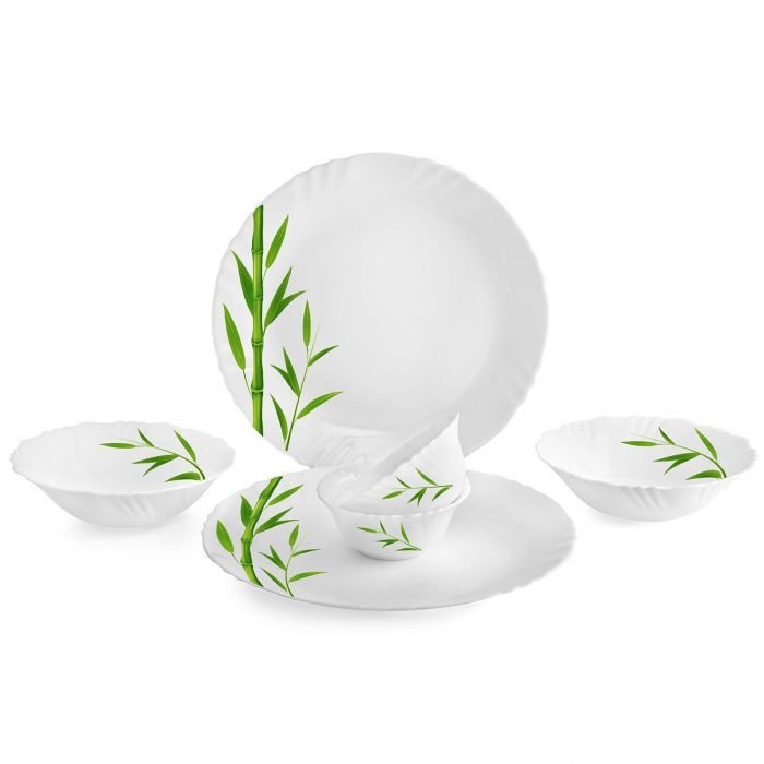 Cello Bamboo Grove Dinner Set Opal Dinnerware Royale Collection 6 Pcs