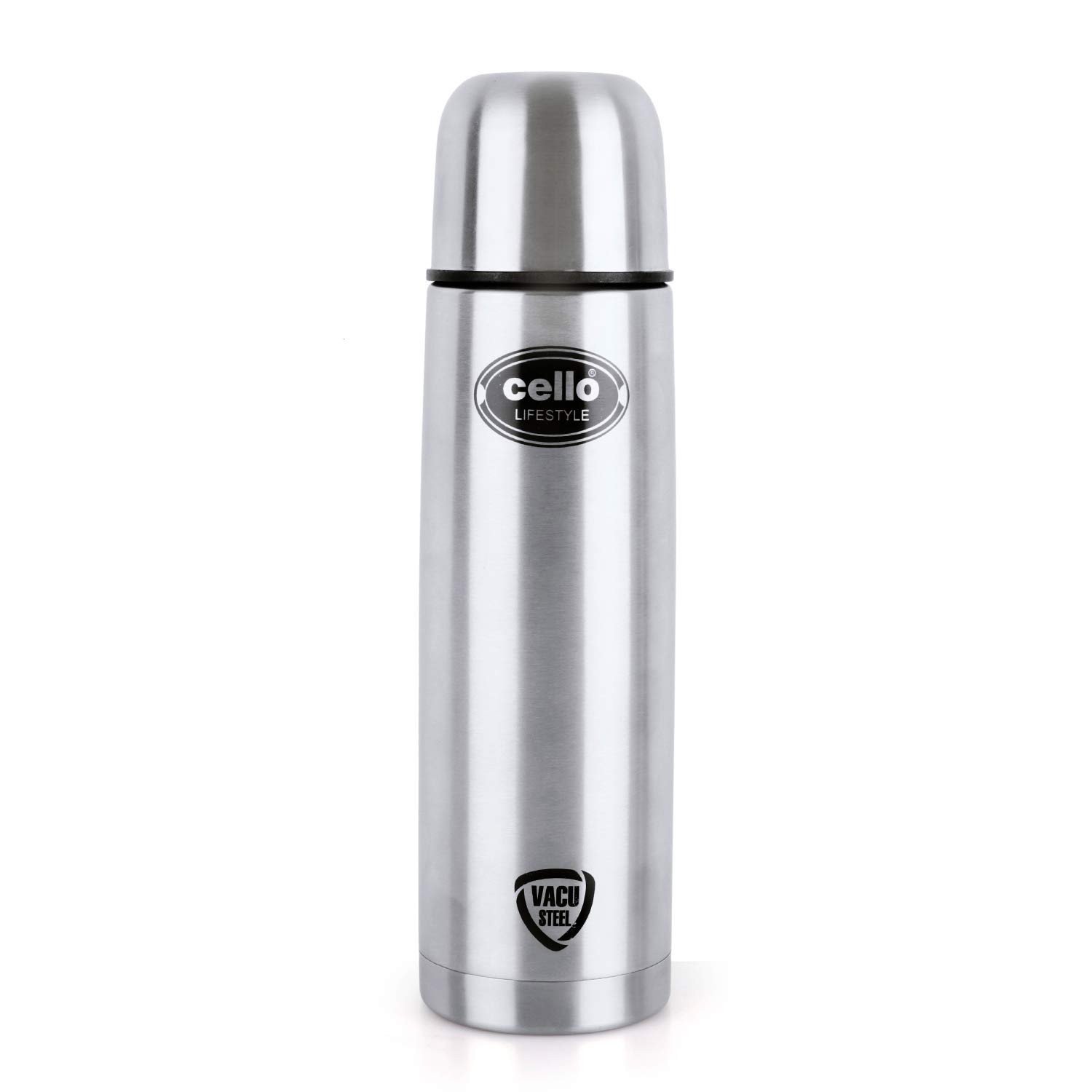 Cello Life Style Stainless Steel Insulated Flask without Thermal Jacket, 1000ml, Silver
