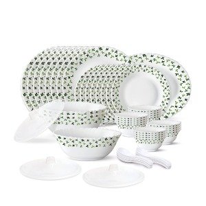 Larah by BOROSIL Sage 47 Pcs Opalware Dinner Set in White