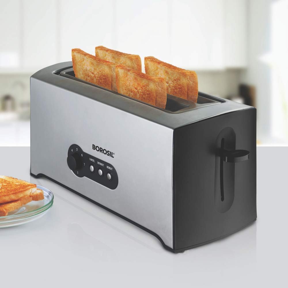 Borosil Krispy Electric 4 Slice Pop up Toaster